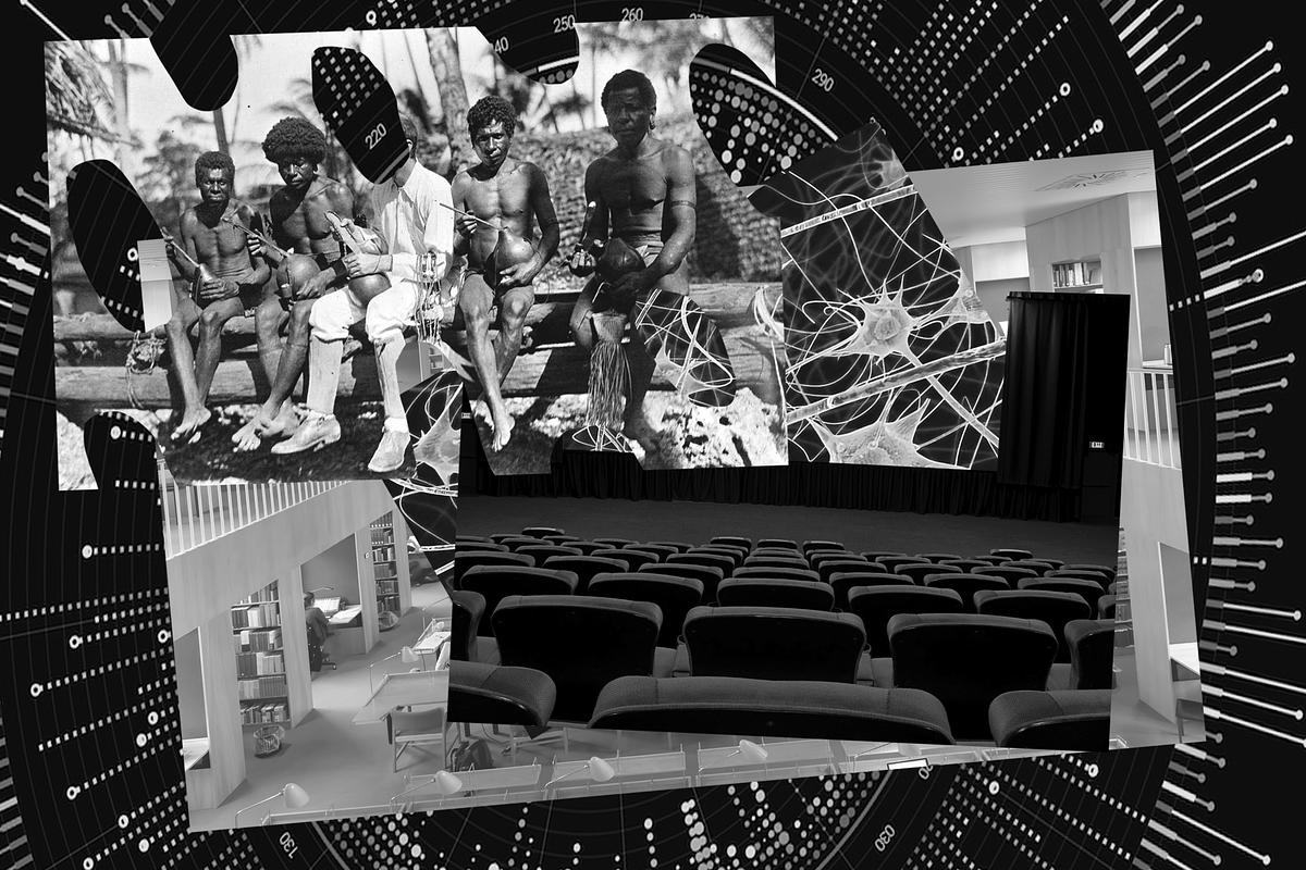 Титульное изображение для страницы события: коллаж из фото зрительного зала, фото сидящих на скамейке африканцев и круговых диаграмм