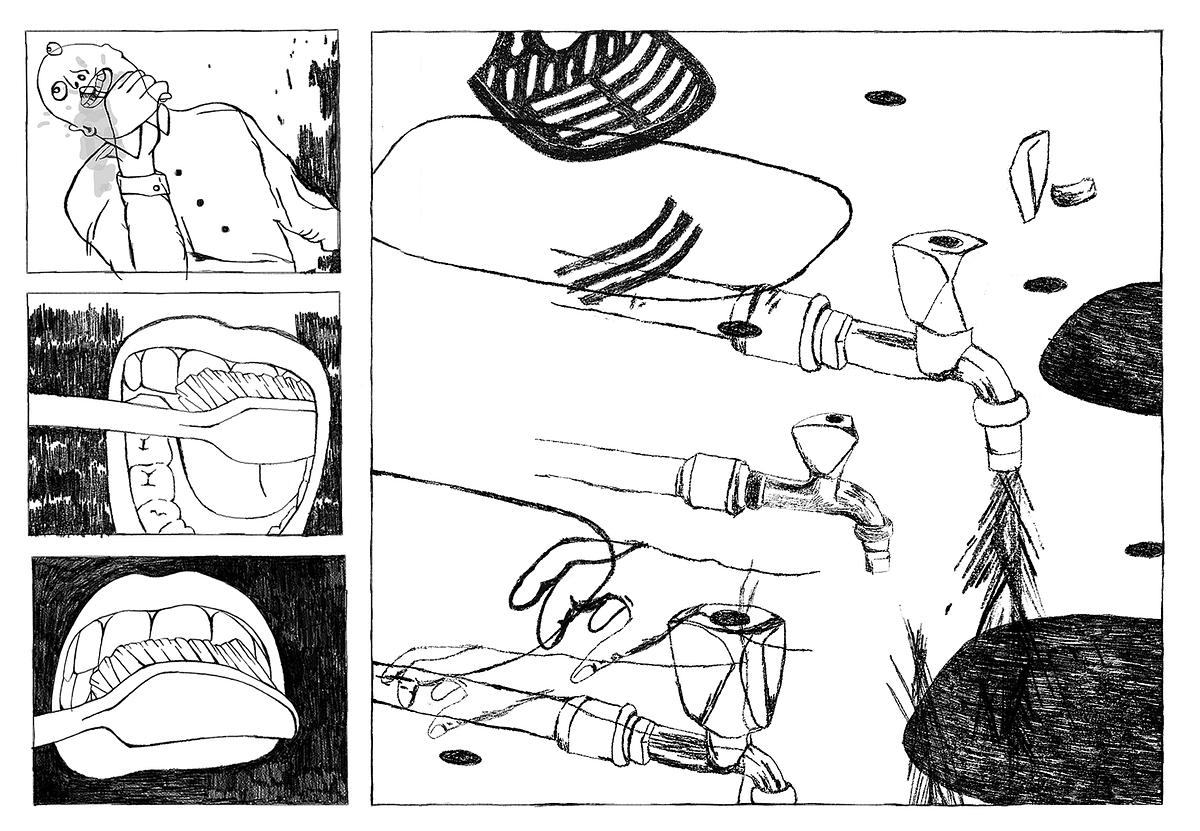Титульное изображение для страницы события: комикс из 4 картинок, посвященный чистке зубов